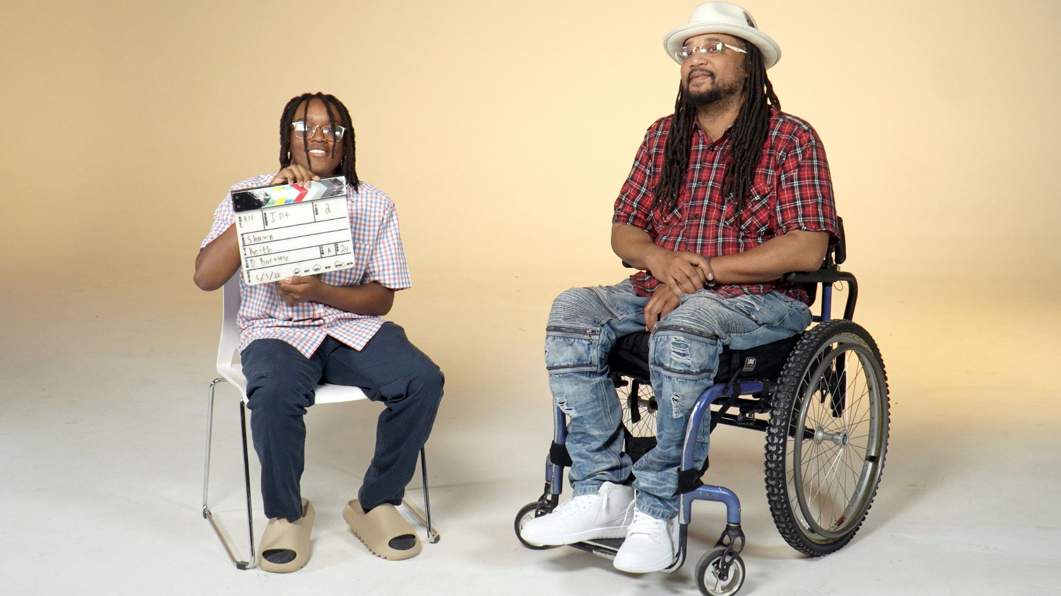 15-year-old Keith Griffith III (left), filmmaker, Films BYkids: “Beekeeper” with his uncle, Shawn (right). Credit: Courtesy of Films BYkids.